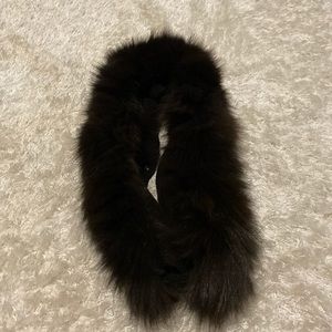Brown faux fur stalk scarf